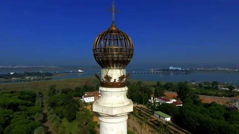 Column of La Rabida. Commemorative monument to the discoverers. Stock Footage 143644399