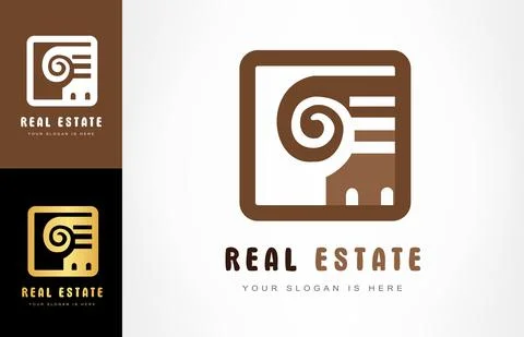 Column logo Vector. Real Estate Design. Stock Illustration
