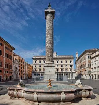 Column of Marcus Aurelius Stock Photos