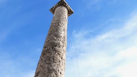 Column of Marcus Aurelius, Rome Stock Footage 83530099