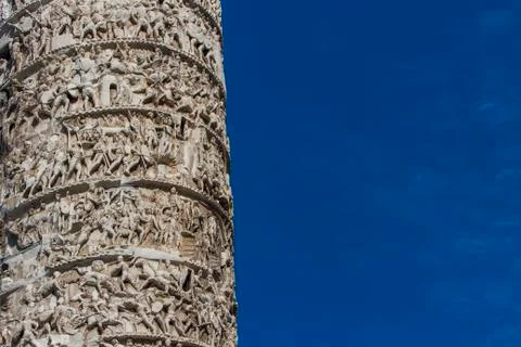 Column of Marcus Aurelius in Rome Stock Photos