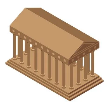 Column museum building icon, isometric style Ilustración de archivo