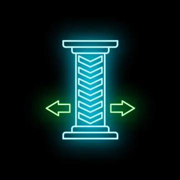 Column with neon arrows showing lateral compression or expansion Stock-Illustration