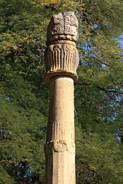 Column or khamb baba erected in 150 BC by Greek Heliodoros in honour of god.. Photos