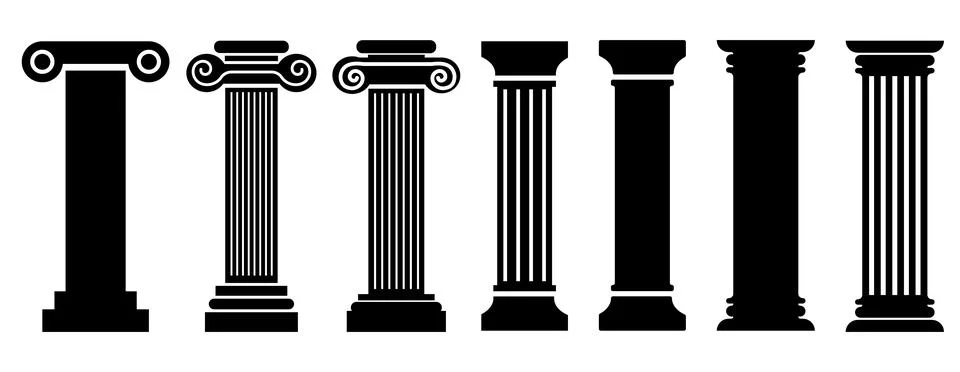Column or Pillar Shape Set Stock Illustration