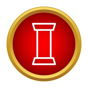 Column pillar icon symbol in red circle Stock-Illustration