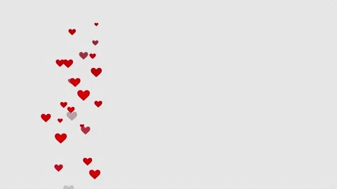 Column of red hearts floating upwards, animation with alpha channel Stock Footage 167662410