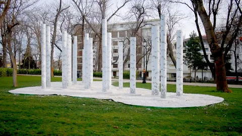 Column sculpture white Stock Footage 106498983