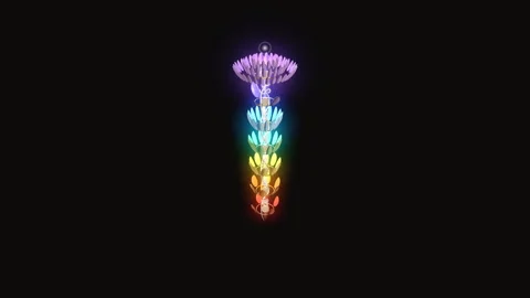 Column of the Seven Chakras High Angle Orbit 4K Seamless Loop Stock Footage 344685346