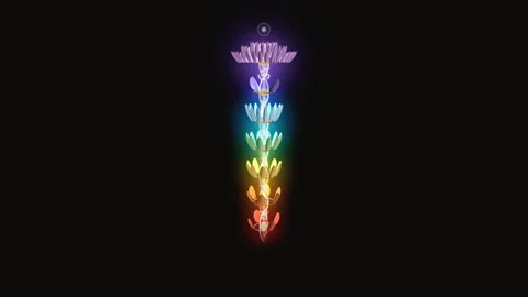 Column of the Seven Chakras Slow 360 Orbit 4K Seamless Loop Stock Footage 344685383