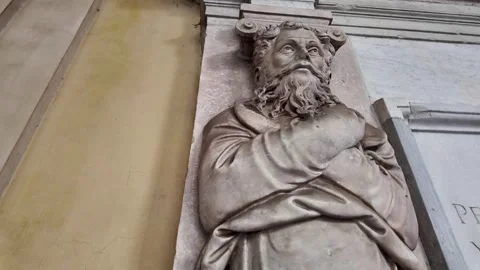 Column shaped like a human figure Stock Footage 321714883