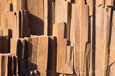 Column shaped volcanic rock formation known as "organ pipes" in Damaraland, N Stock-Fotos