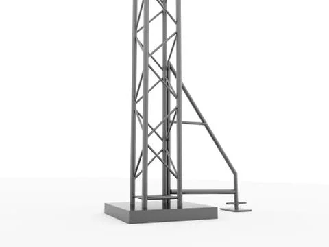 Column stage construction rendered isolated on white background Illustrazione stock