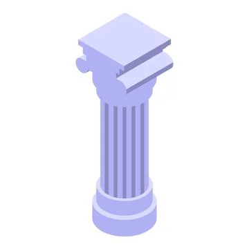 Column supporting building structure, isometric architectural element Ilustración de archivo