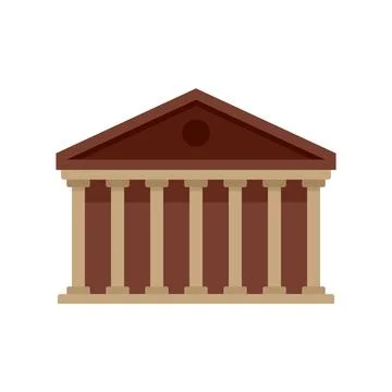 Column theater icon flat isolated Ilustración de archivo