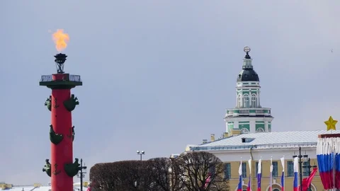 Column with torch and spire Vídeo Stock 75509412