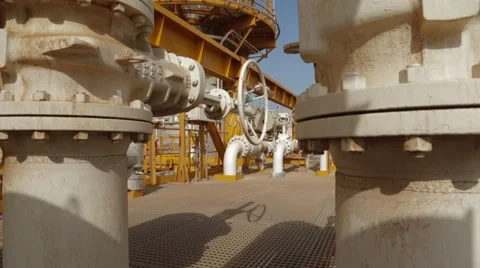 Column Tower In LNG Plant Stock Footage 63205382