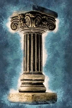 Column on white background Stock Illustration