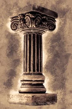 Column on white background Stock Illustration