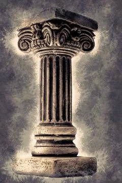 Column on white background Stock Illustration