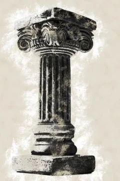 Column on white background Stock Illustration