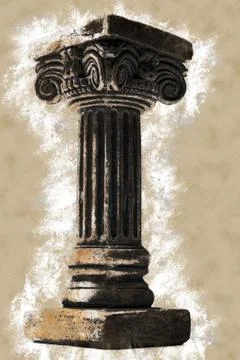 Column on white background Stock Illustration