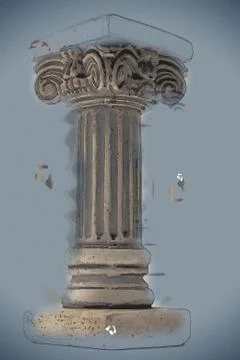 Column on white background Stock Illustration