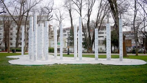 Column white sculpture Stock Footage 106498467