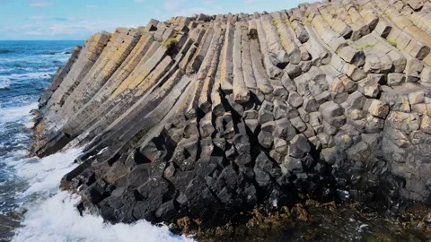 Columnar igneous rock in Iceland, 4K Video stock 137961098