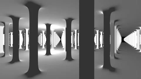 Columns in Abstract Museum Room Ceiling Structure Architecture Stock Footage 139736678