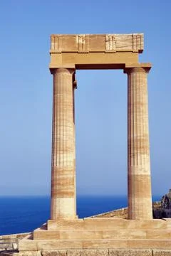 Columns on the acropolis Stock Photos