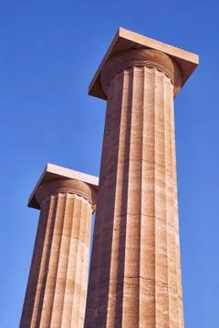 Columns on the acropolis Stock Photos