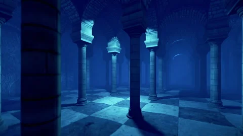 Columns in an ancient castle. Stock Footage 321892732