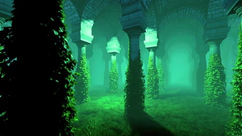 Columns in an ancient castle Stock Footage 321894188