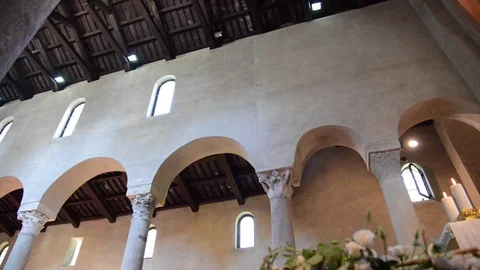 Columns of an ancient church Stock Footage 108933026