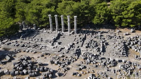 Columns In The Ancient City Of Priene Vídeos de archivo 333467068