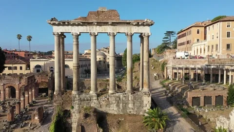 Columns of ancient Rome at the Roman Forum. Italy. Vídeos de archivo 254660161
