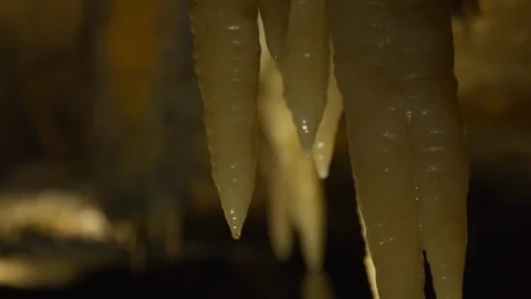 Columns and formations in a cave Video stock 121546516