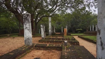 Columns and Foundations of Ancient Ruins in Sri Lanka Видео 85482710