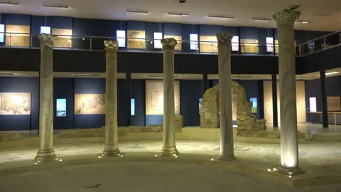 Columns and mosaics hall Stock Footage 157035318