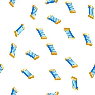 Columns and posts isometric icon seamless pattern 库存插图