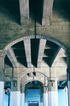 Columns architecture in the street Stock Photos