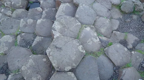 Columns of basalt rocks in Northern Ireland Stock Footage