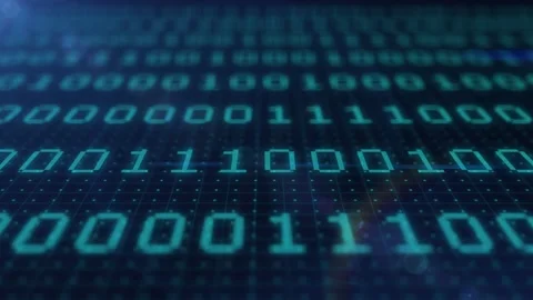 Columns of blue binary code digital symbols. Futuristic big data information 스톡 동영상 152991396