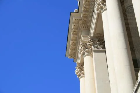 Columns with blue sky background Stock Photos