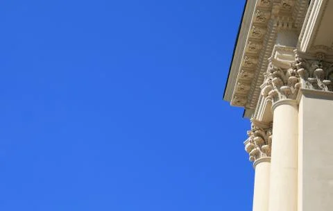 Columns with blue sky background Stock Photos