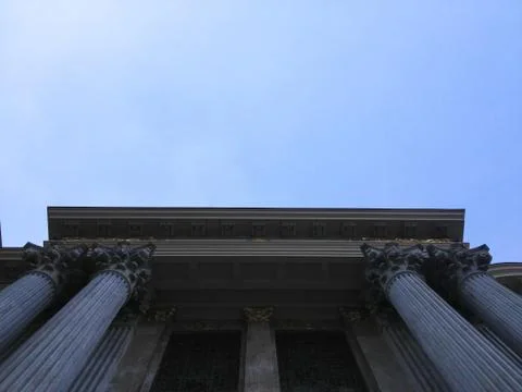 Columns building facade old sky Stock Photos