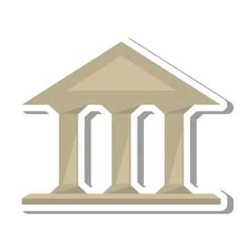 Columns building isolated icon Ilustración de archivo