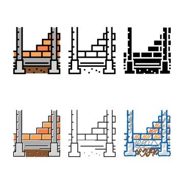 Columns building structure color pack icon vector Ilustración de archivo