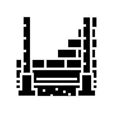 Columns building structure glyph icon vector illustration Ilustración de archivo